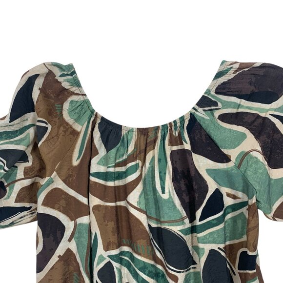 -Puffy-Sleeve cropped Blouse with Scoop Neckline sz small REITMAN - Picture 9 of 15